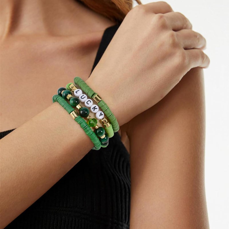 Aigrnc Boho Beaded Stretch Bracelets For Women Stackable Crystal Gold Plated Beaded Bracelets Set Trendy Handmade Friendship Braeclet Jewelry Gifts - Image 5